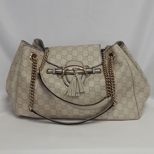 New GUCCI 336757 off white leather Shoulder bag